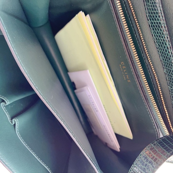 Celine Lizard Medium Classic Box Flap Bag Dark Green - Picture 7 of 7